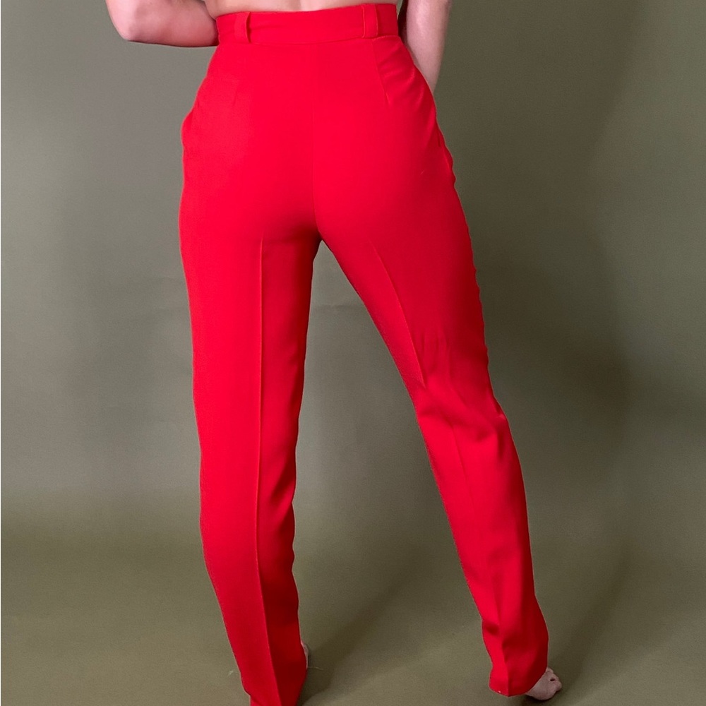 Gianni Versace vintage red high rise skinny trousers Fits like a 2.